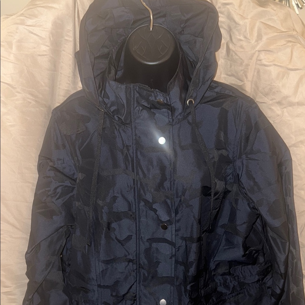 Black and Blue Hooded Jacket